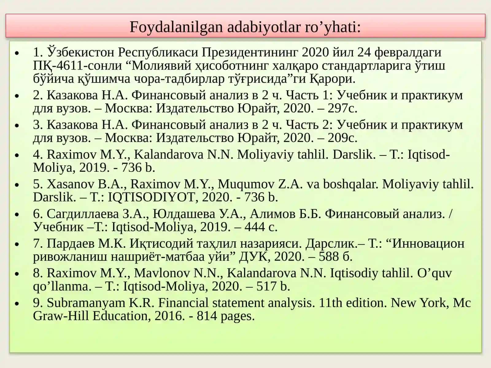 KORHONA OPERATSION FAOLIYATINING TAHLILI 3