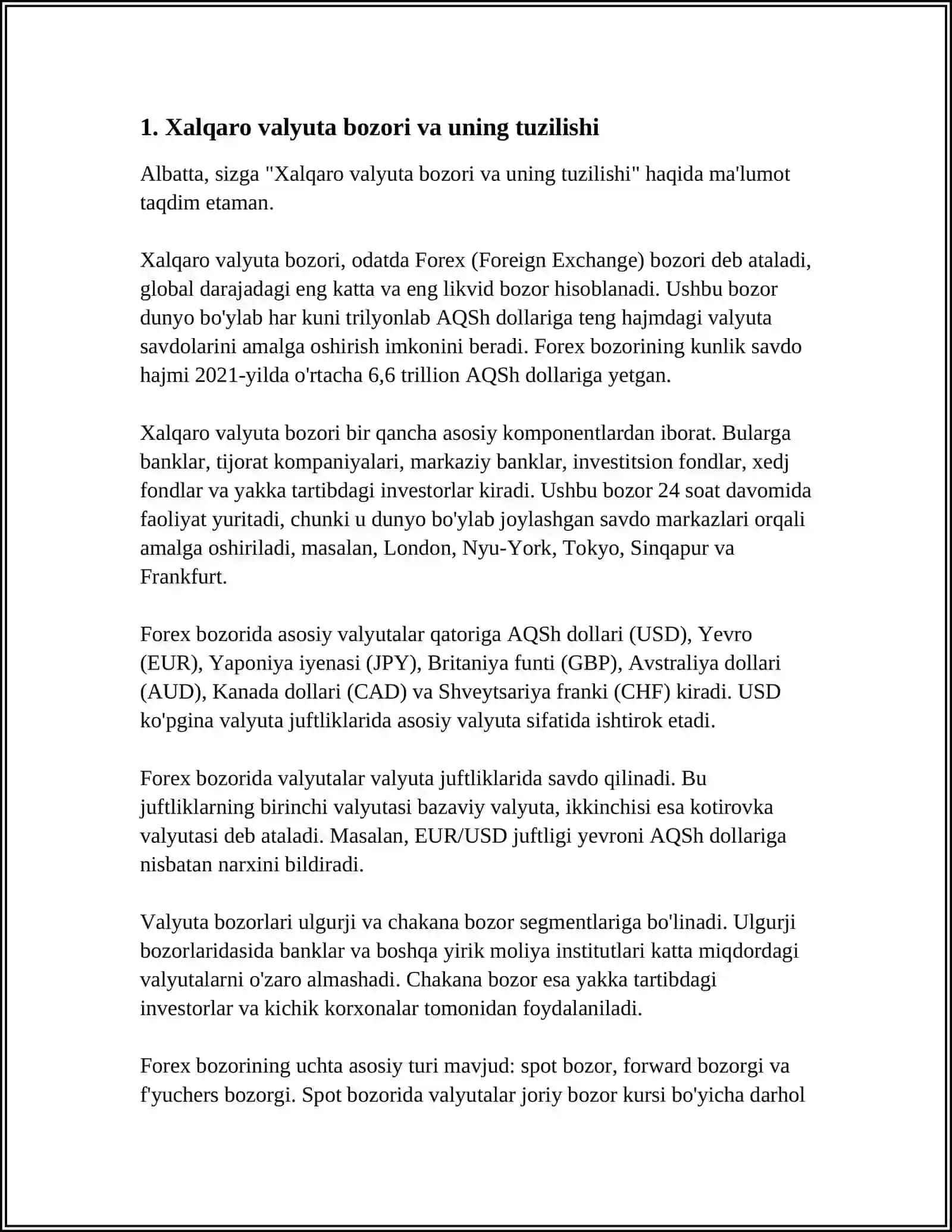 Xalqaro valyuta operatsiyalari 3
