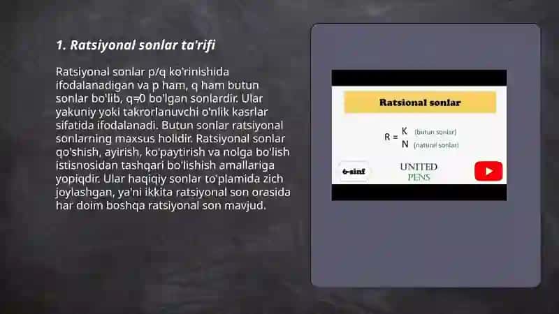 Ratsiyonal sonlar 3