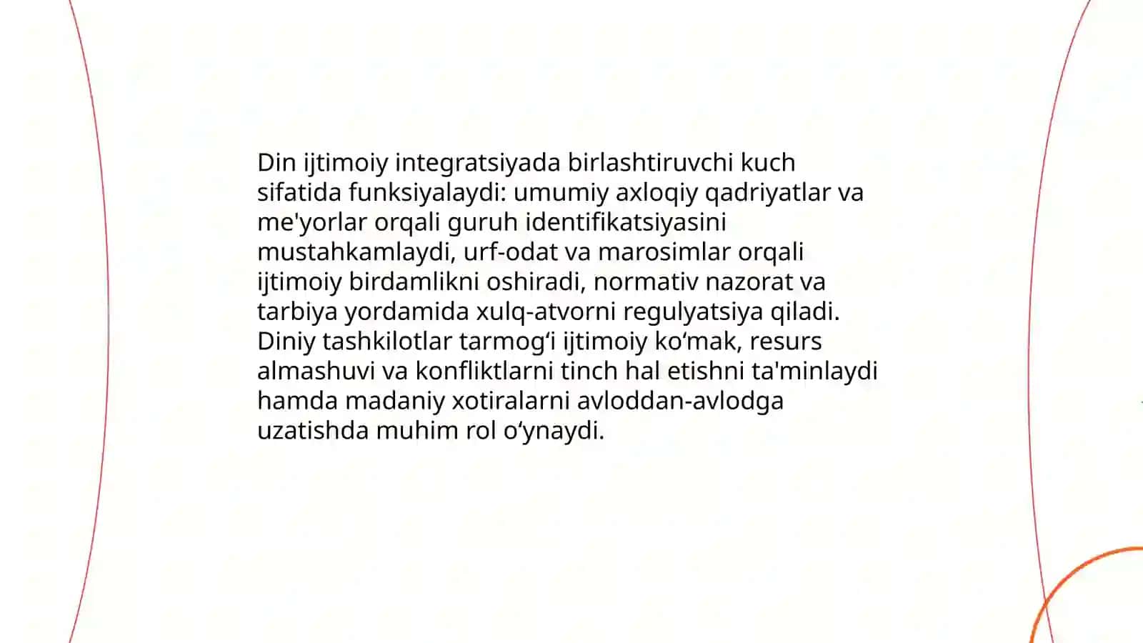 Dinning jamiyatdagi o'rni va funksiyalari 3
