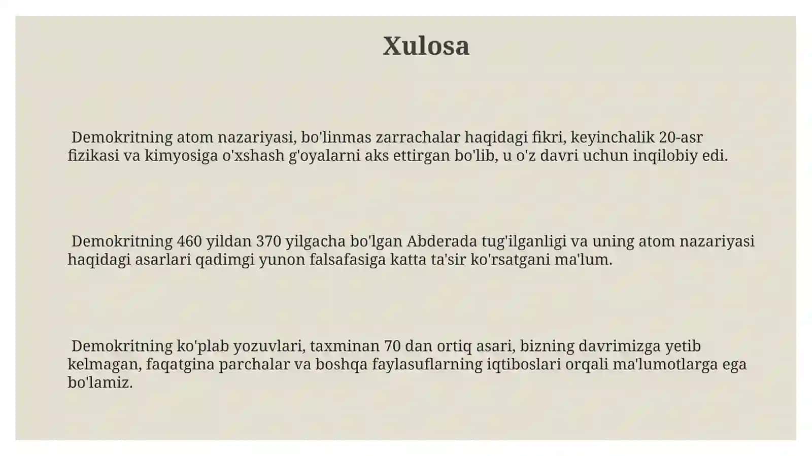 Demokritning Ilmiy Hissalari 3