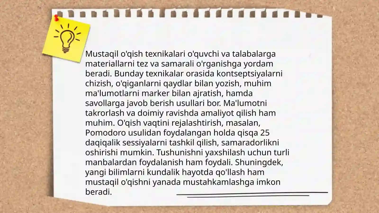 Mustaqil o'qish texnikalari 3
