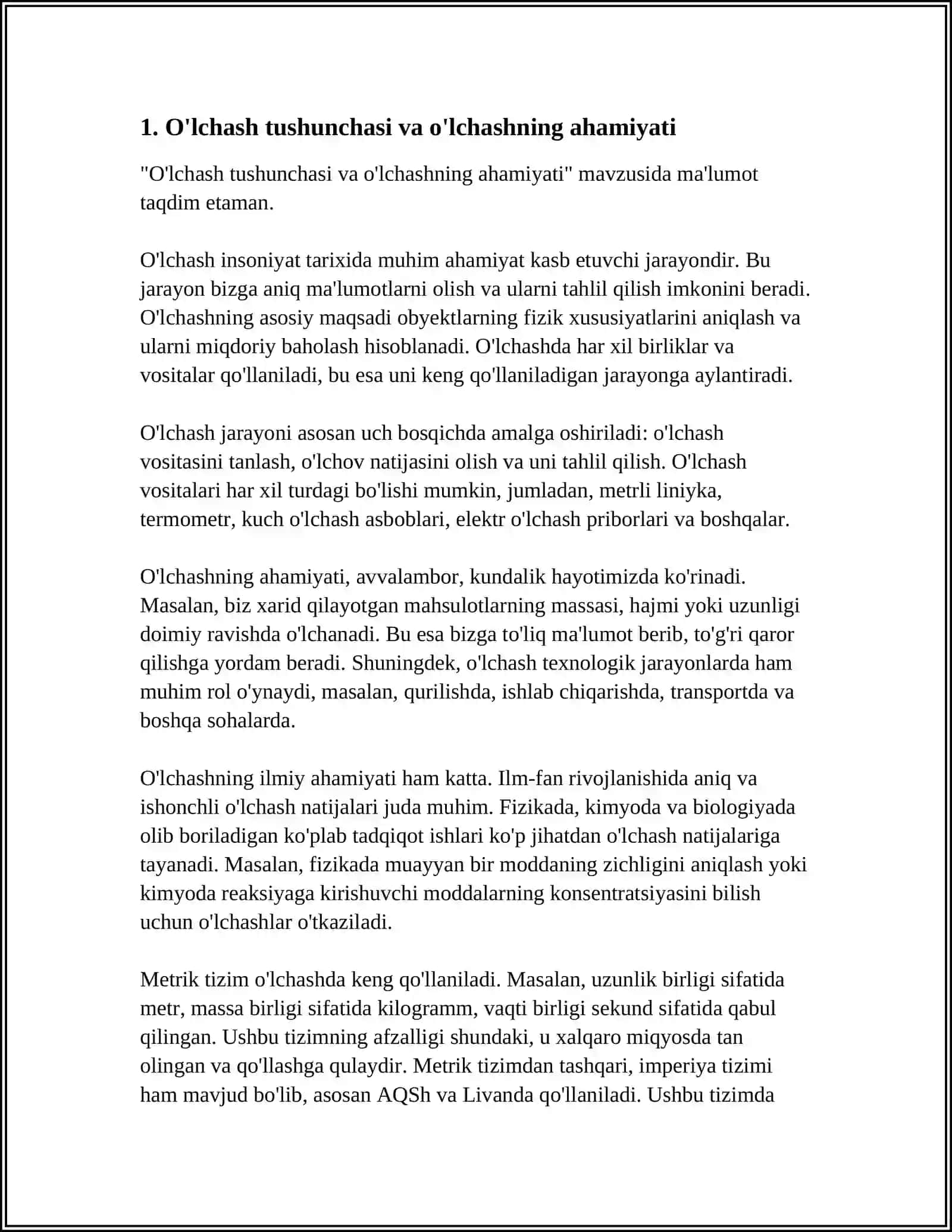 O’LCHASH USULLARI VA TURLARI 3