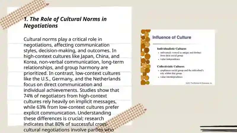 The influence of culture on negotiating 3