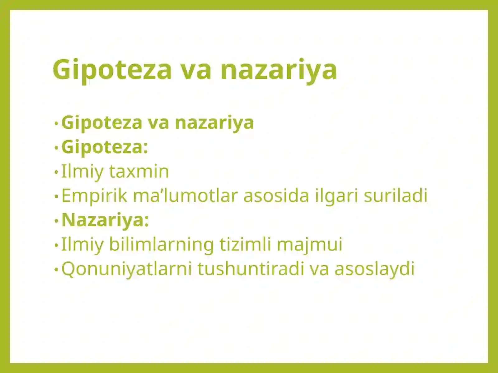 Ilmiy bilishning nazariy darajasi 3
