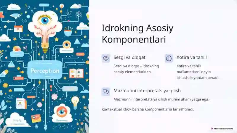 Idrokning Kognitiv Nazariyasi: Asosiy Tushunchalar 3