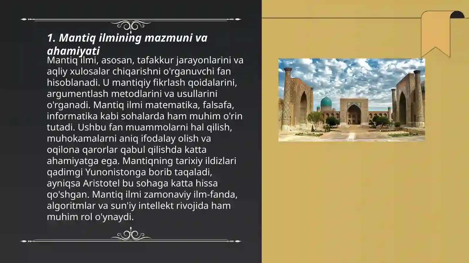 Mantiq ilmining predmeti va ahamiyati 3