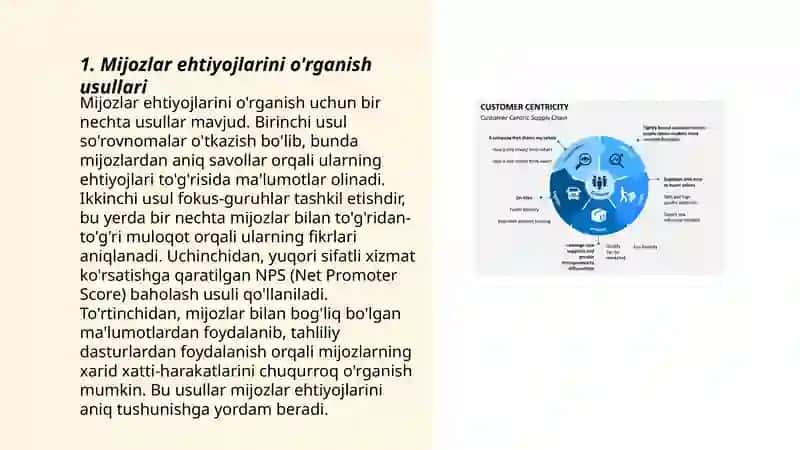 Mijozlar ehtiyojlarini o'rganish usullari 3