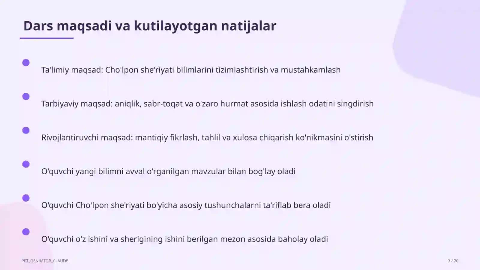Cho'lpon she'riyati (7-sinf) 3