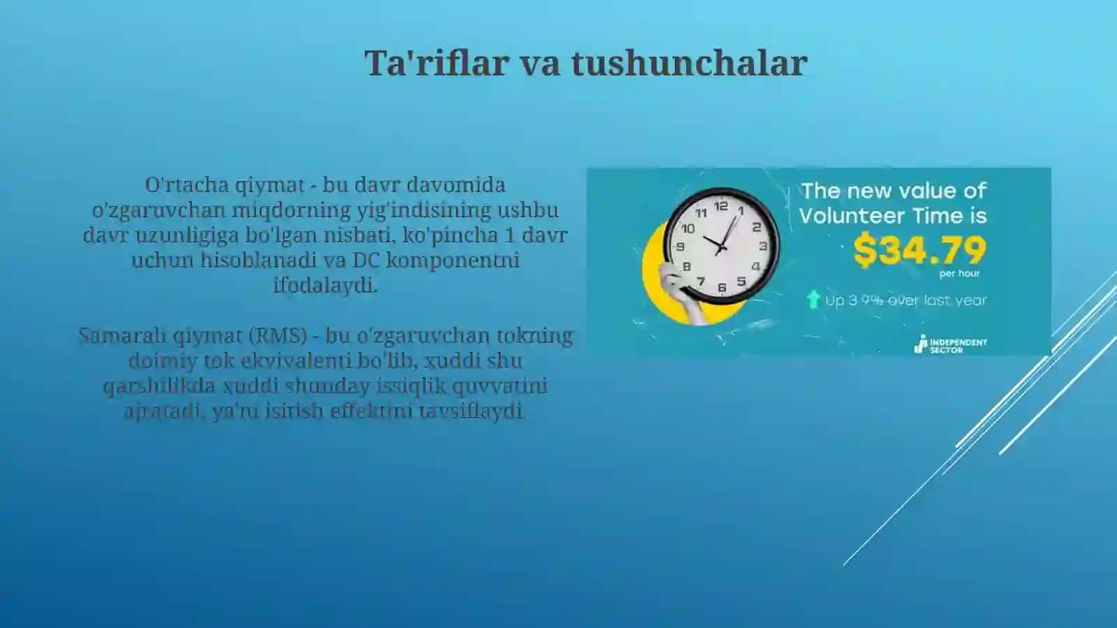 Effektiv va oʻrtacha qiymatlarning fizik mazmuni 3