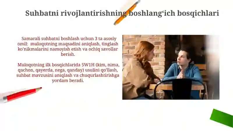 Suhbatni rivojlantirish va tanqid qilish 3