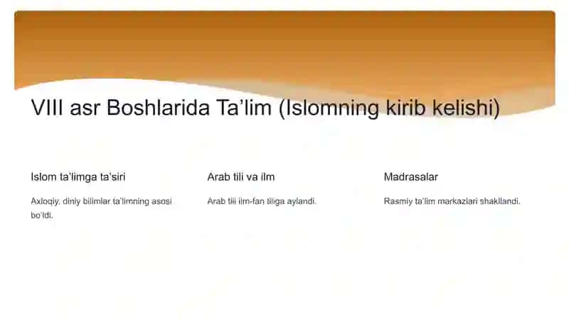 VIII-IX asrlarda Oʻrta Osiyoda Taʼlim 3