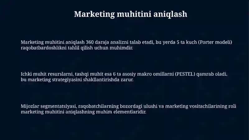 Marketing muhitini aniqlash 3