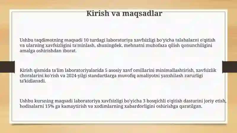 O’quv laboratoriyalarida mehnat xavfsizligi 3