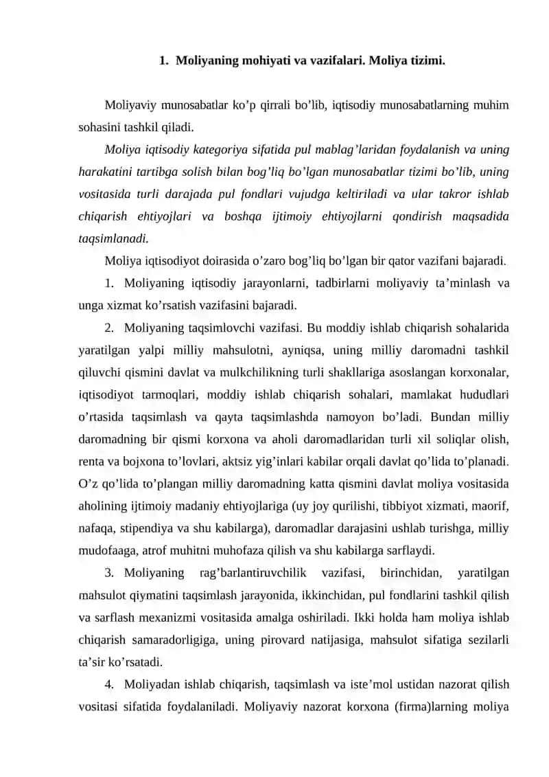 Moliya tizimi va moliyaviy munosabat 3