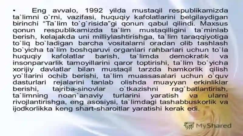 TA’LIM TO’G’RISIDAGI QONUN 3