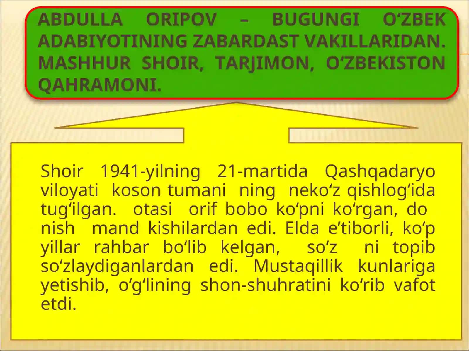 O‘ZBEKISTON“ SHE'RI SIDAGI TAQDIMOTI 3