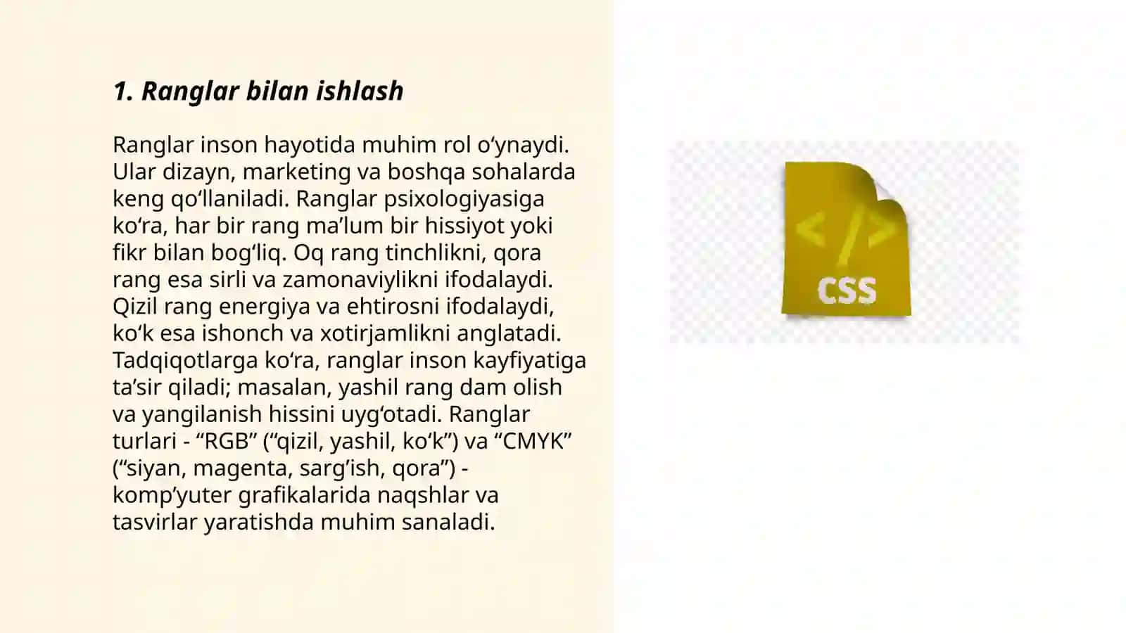 Ranglar bilan ishlash 3