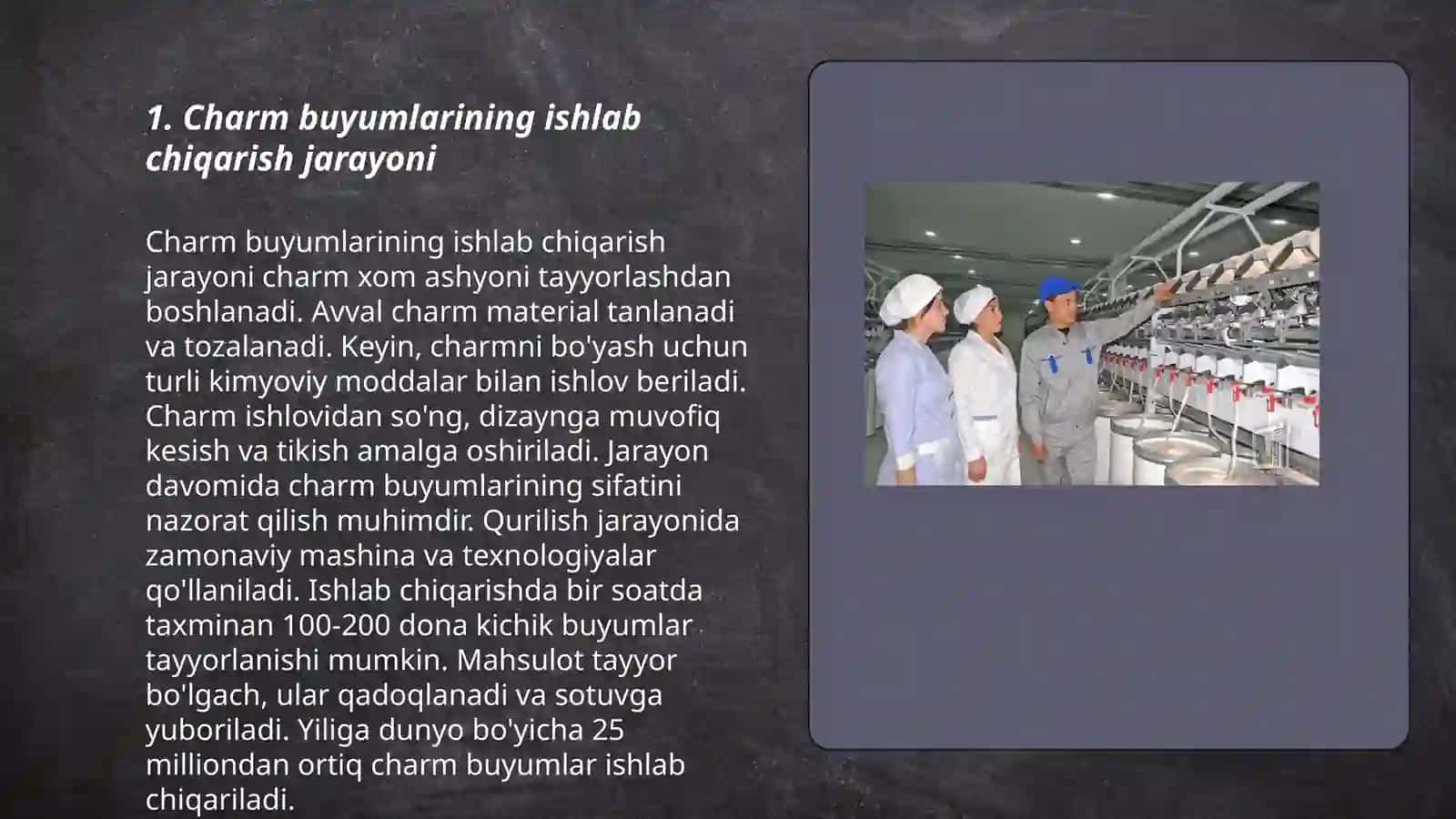 Charm buyumlari ishlab chiqarish korxonalari 3