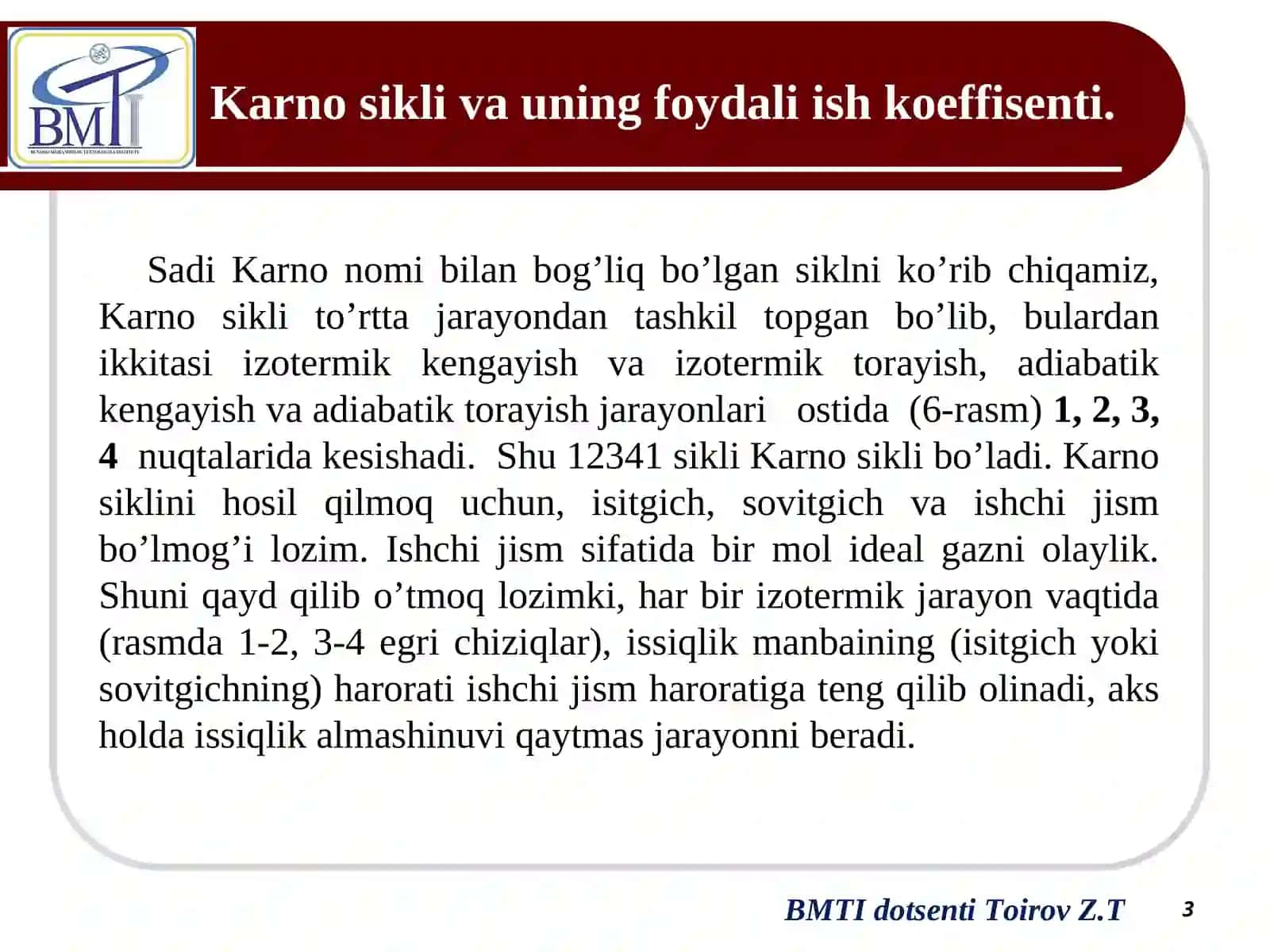TERMODINAMIKA VA ISSIQLIK TEXNIKASI 3