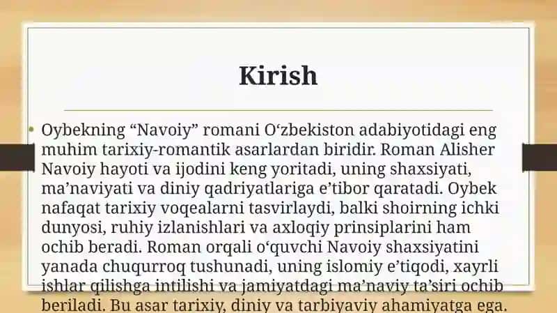 Oybekning “Navoiy” romani 3
