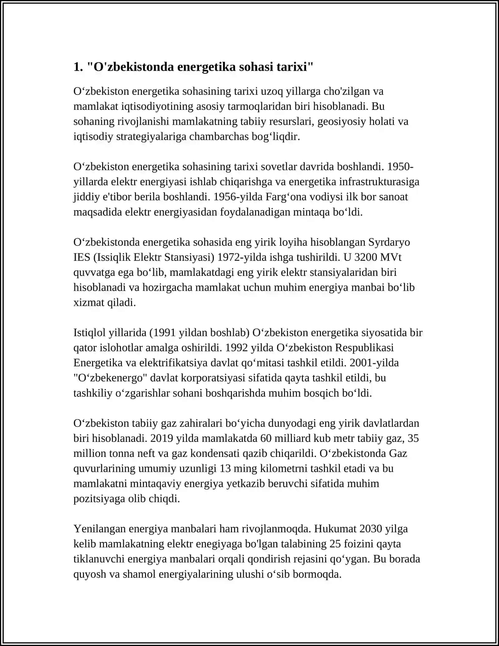 O'zbekistonda energetika sohasi tarixi 3