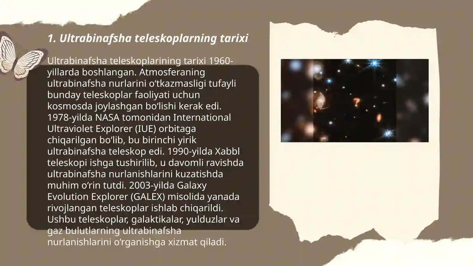 Ultrabinafsha va kosmik -optik teleskoplar 3