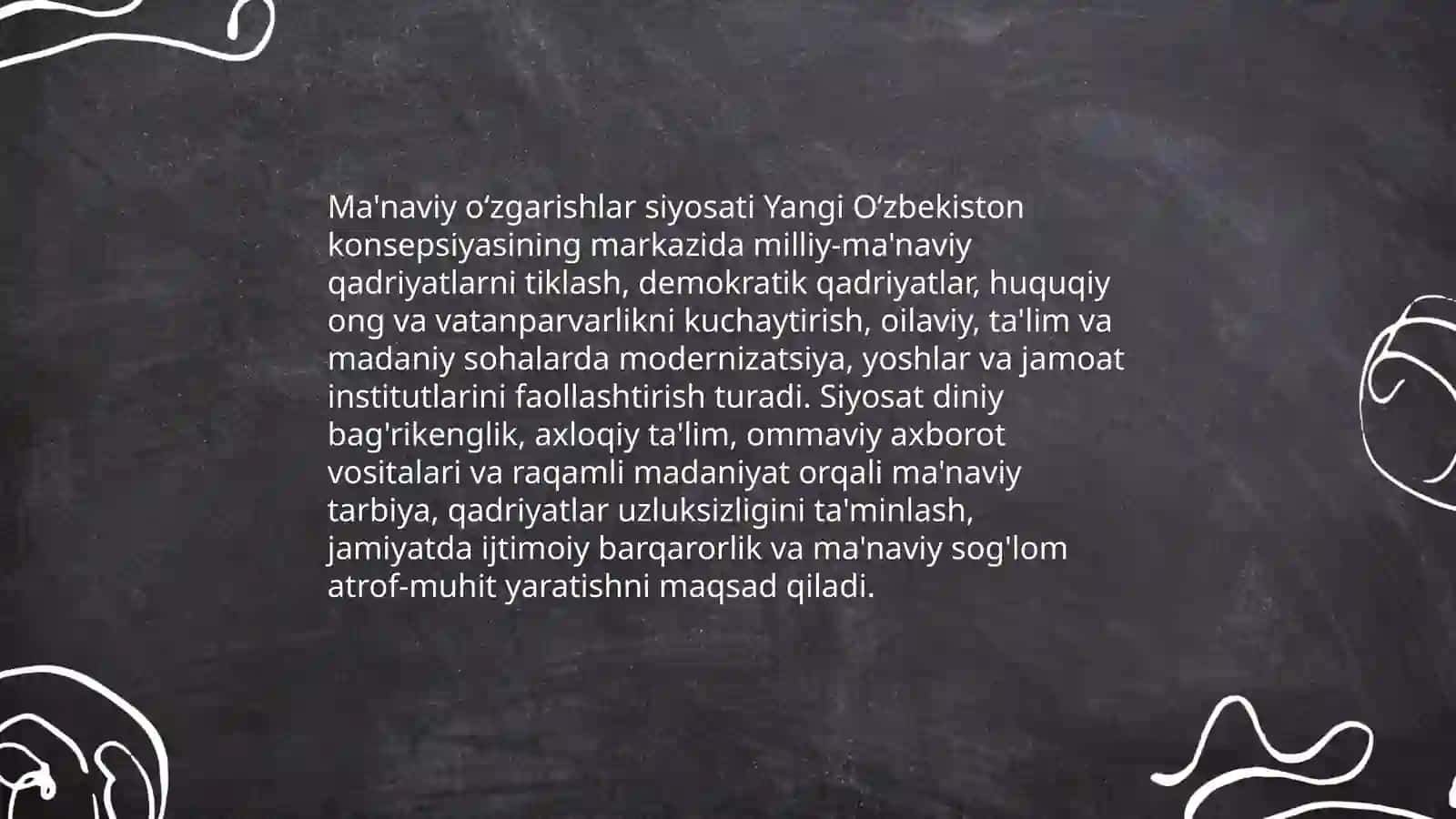 Ma'naviy oʻzgarishlar: Yangi Oʻzbekiston 3