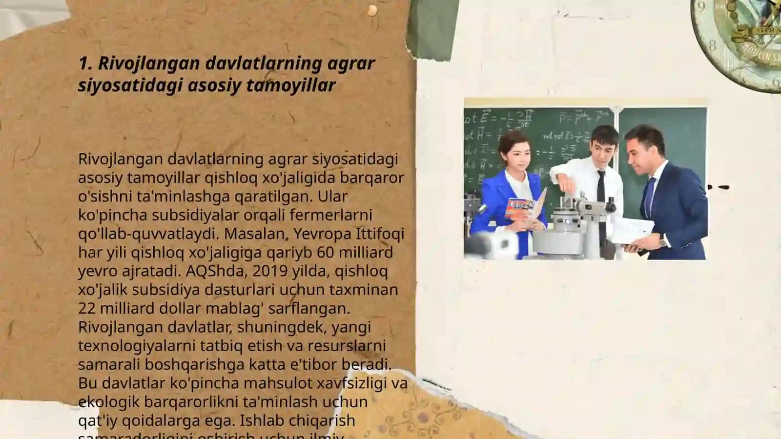 Rivojlangan va rivojlanayotgan hamda MDH davlatlarning agrar siyosati 3