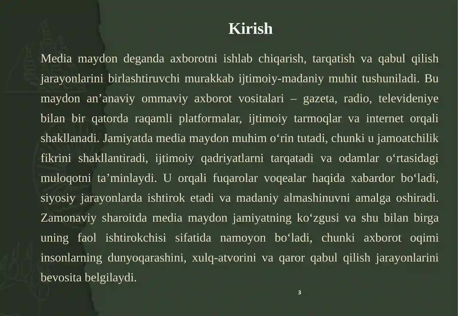 Media maydon tuzilishi va tasiri 3