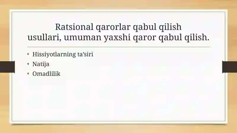 QARORLARNI BOSHQALAR BILAN BO‘LISHISH VA ULARNI ERGASHTIRISH 3