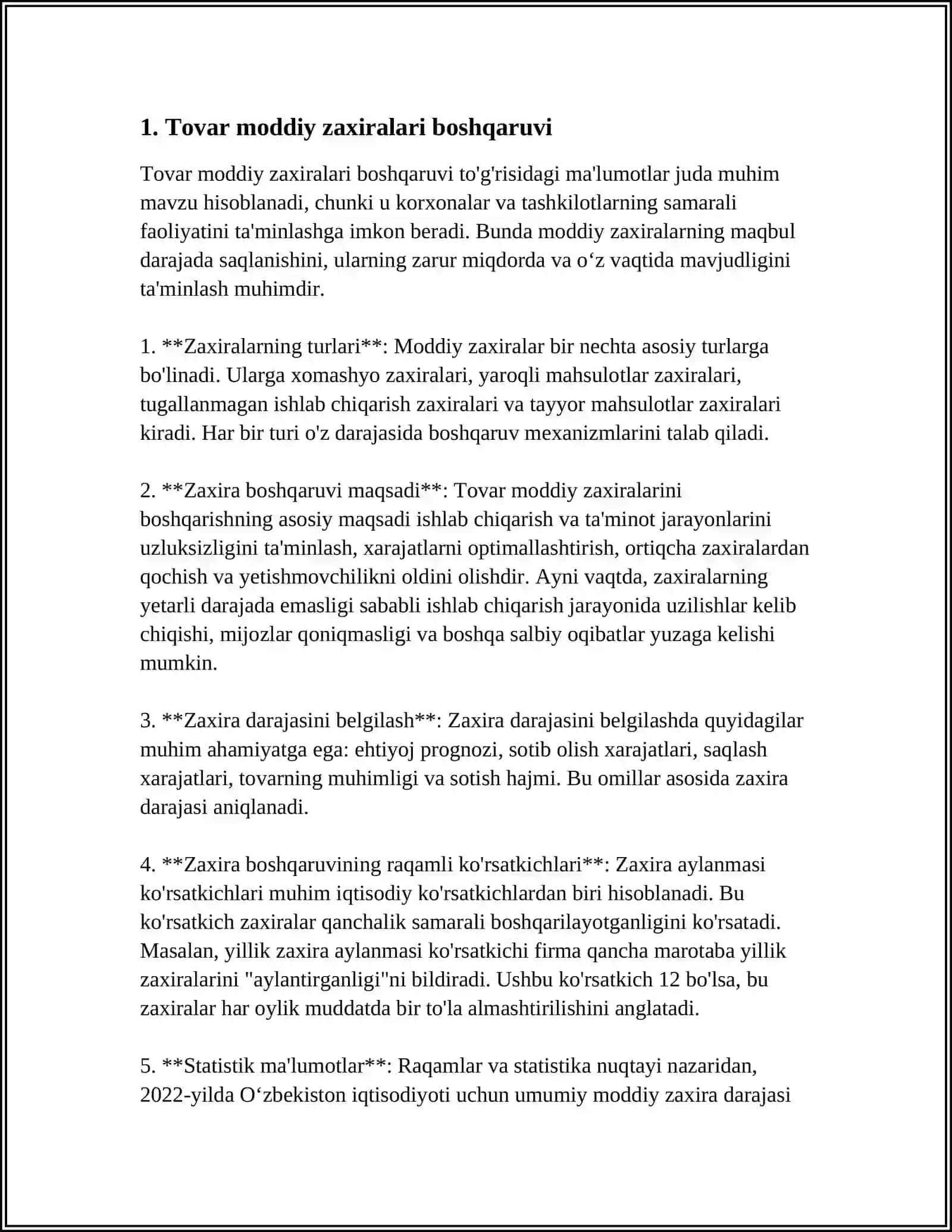 TAVAR MODDIY ZAXIRALARI 3