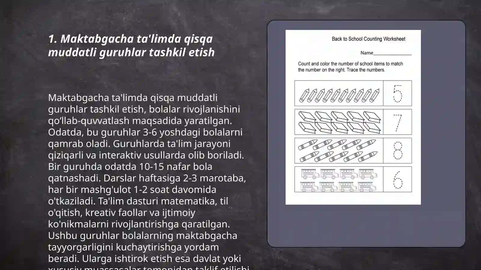 Maktabgacha ta'limda qisqa muddatli guruhlar faolyati 3