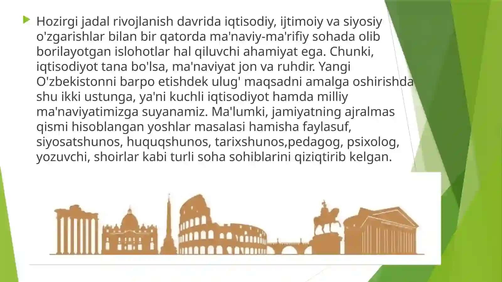 Yangi o'zbekistonda amalga oshirilayotgan manaviy o'zgarishlar 3