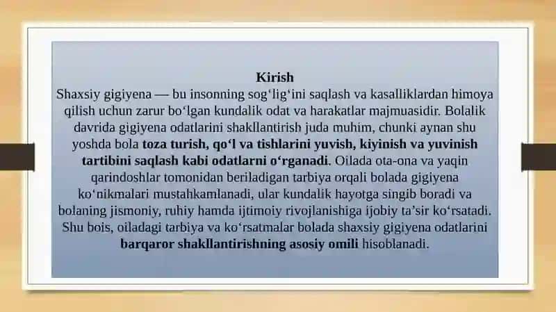 Shaxsiy gigiyena odatlari 3