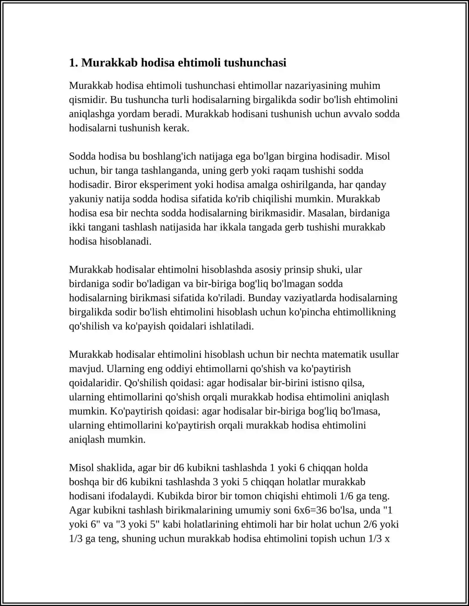 MURAKKAB HODISA EHTIMOLLIGINI HISOBLASH 3
