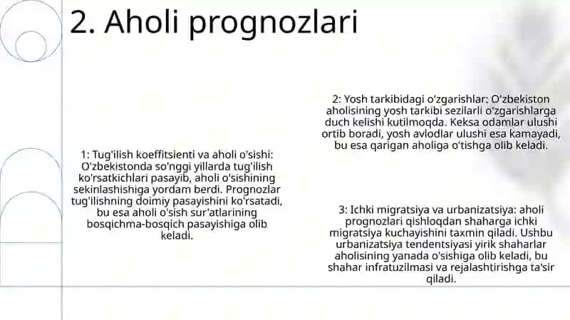 Oʻzbekistonda Demografik Siyosatning Istiqbolli YoʻNalishlari 3