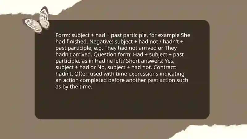 Past perfect tense 3