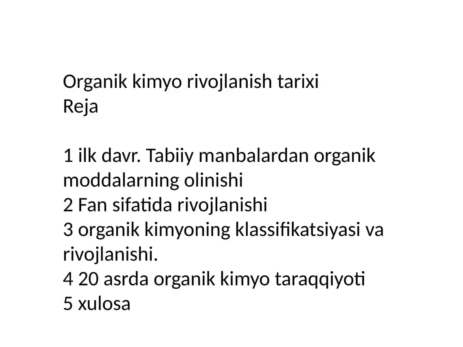 Organik kimyo rivojlanish tarixi 3