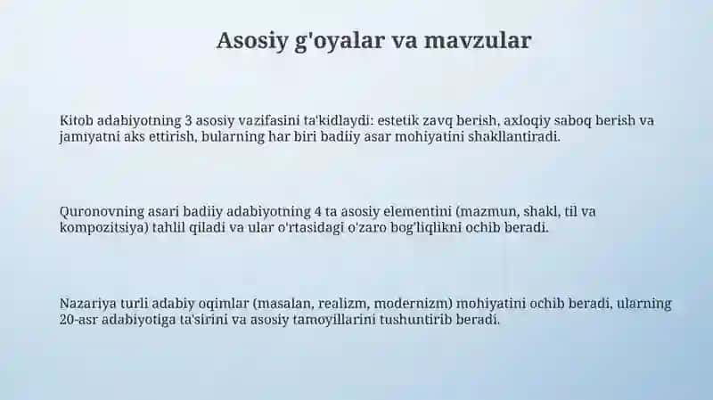 DilmurodQuronovning "Adabiyotnazariyasi" kitobi 3