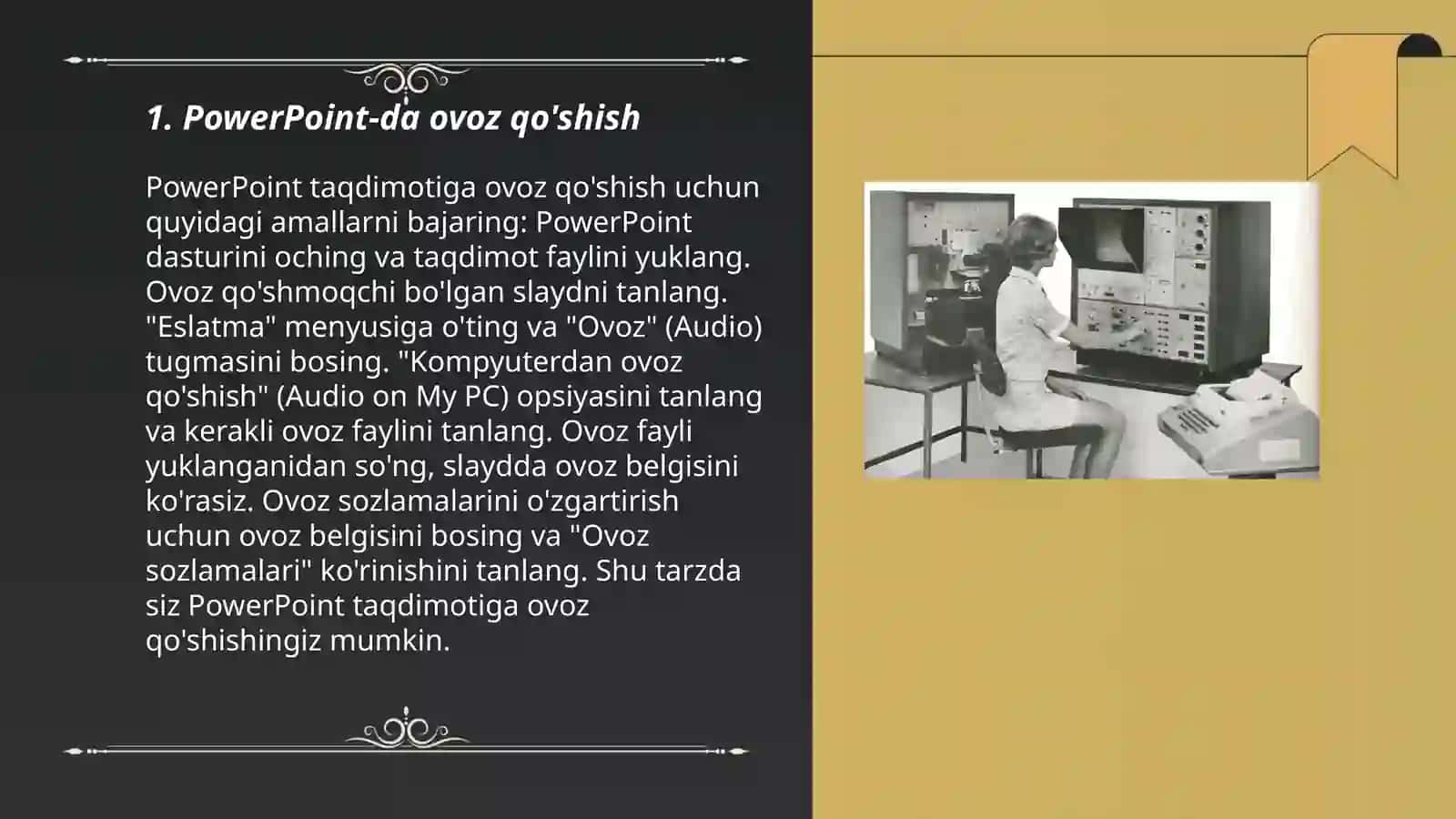 PowerPoint-da ovoz va video lavhalarga ishlov berish 3