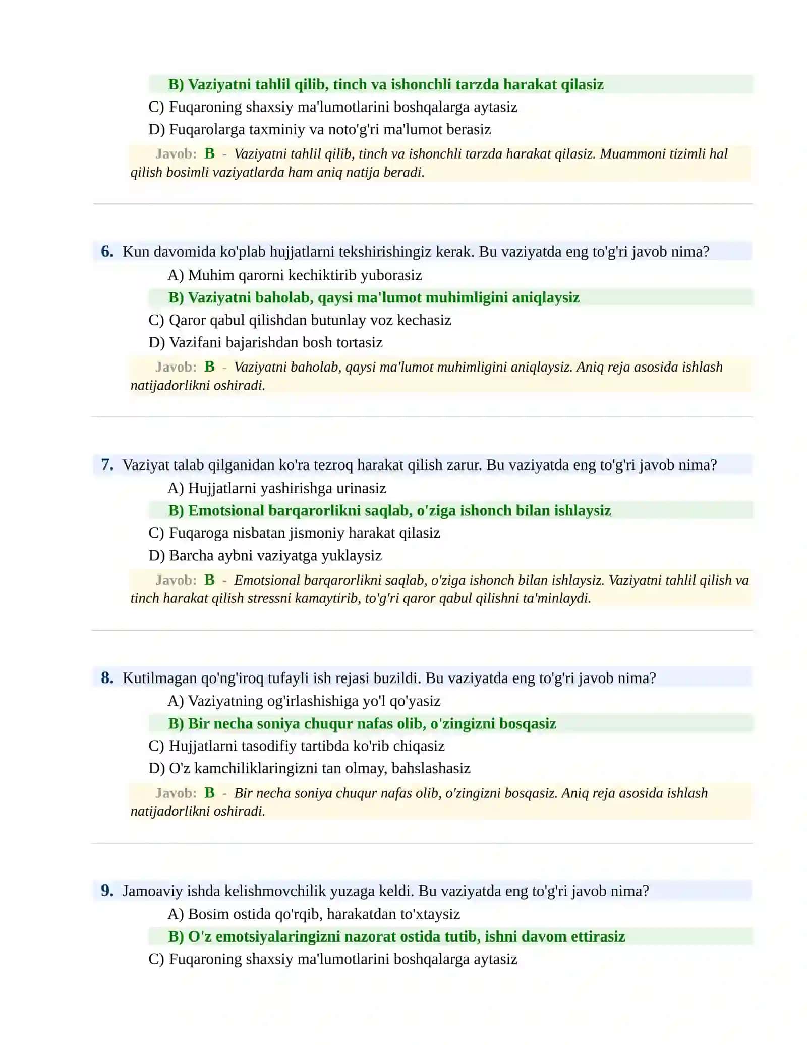 PSIXOLOGIK SINOV Testlari 3