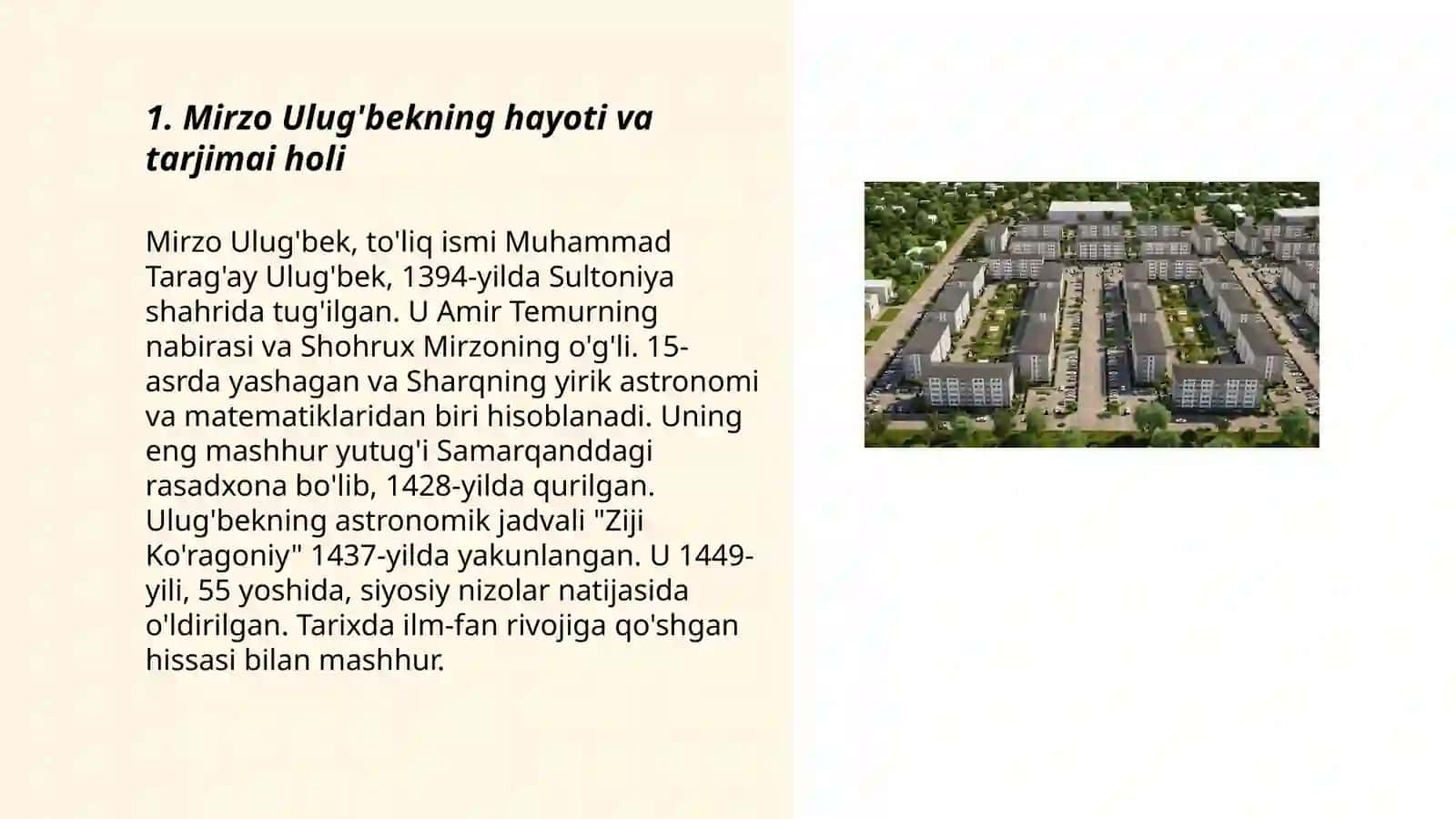 Mirzo Ulug'bek -davlat arbobi va buyuk olim 3