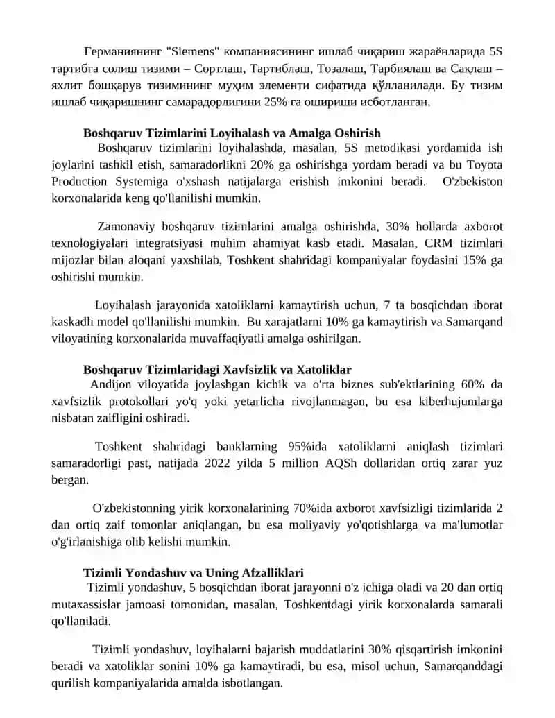 Boshqaruv tizimlarini o'rganish 3