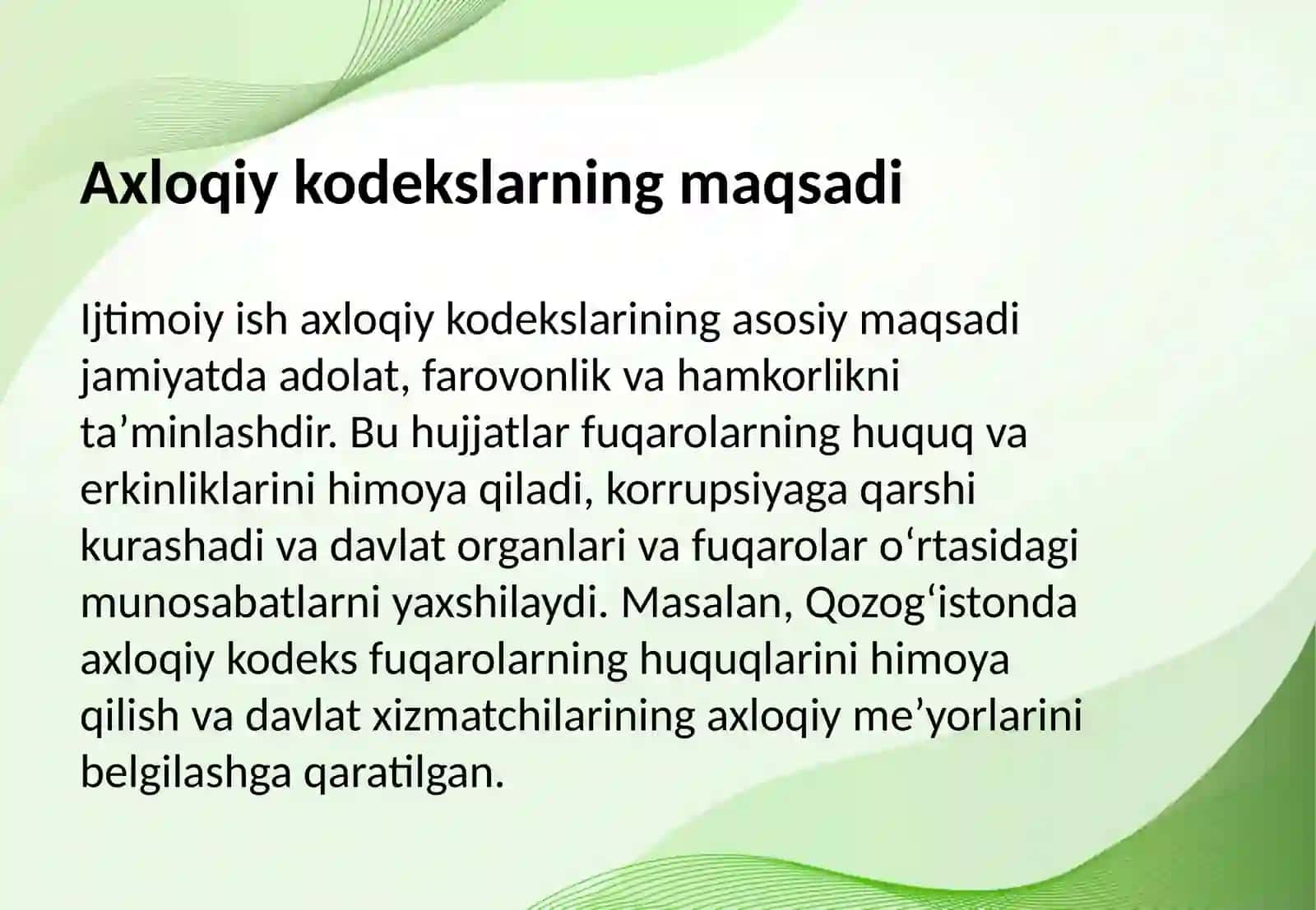 Turli davlatning ijtimoiy ish axloqiy kodekslari 3