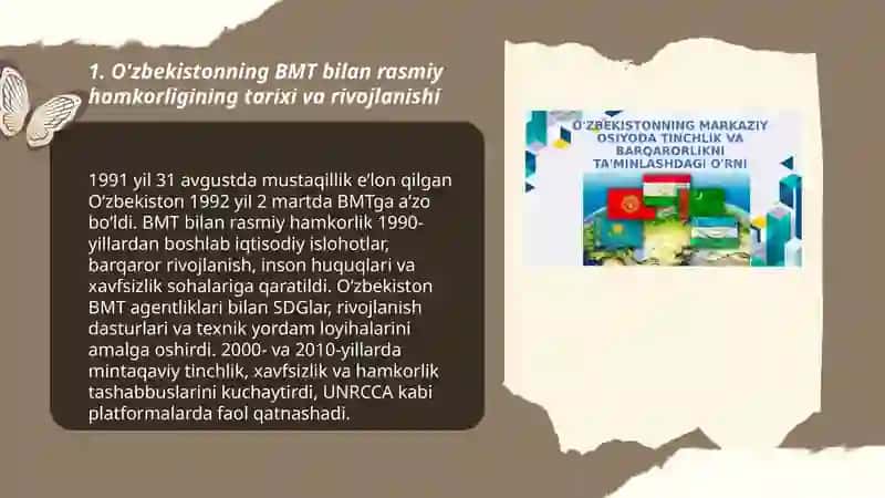 O'zbekistonning xalqaro tashkilotlar bilan hamkorlik aloqalari 3