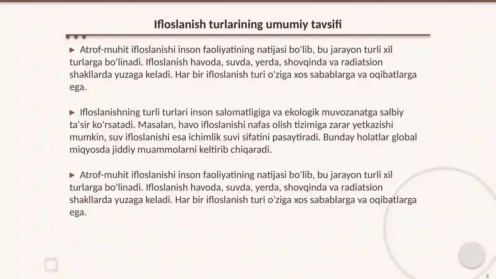 Atrof-muhit ifloslanish turlari 3
