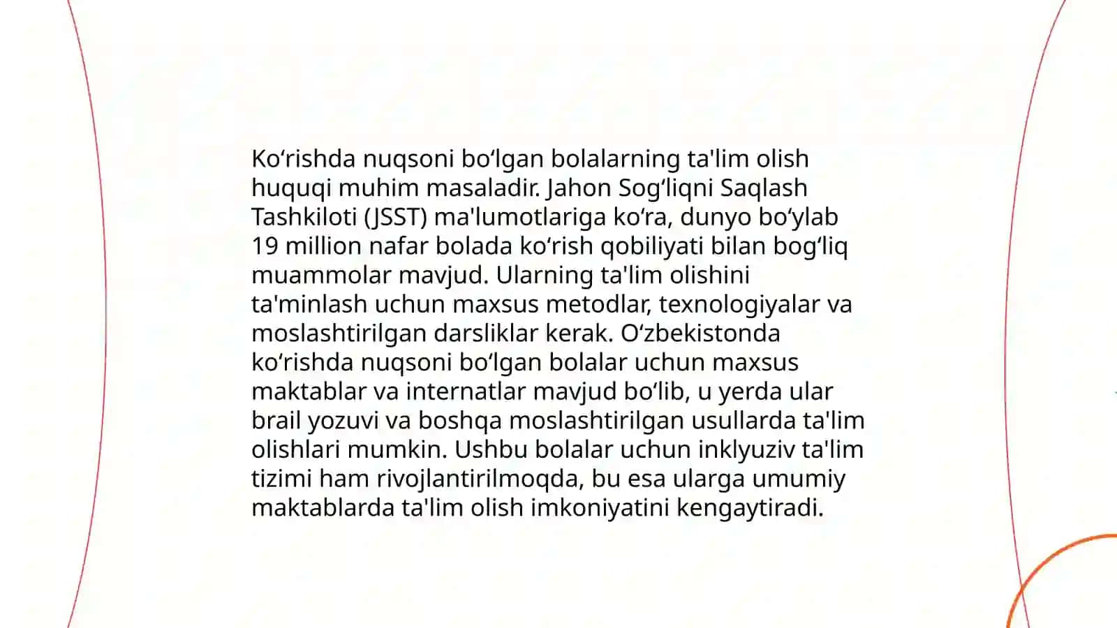Koʻrishda nuqsoni boʻlgan bolalar ta'limi 3