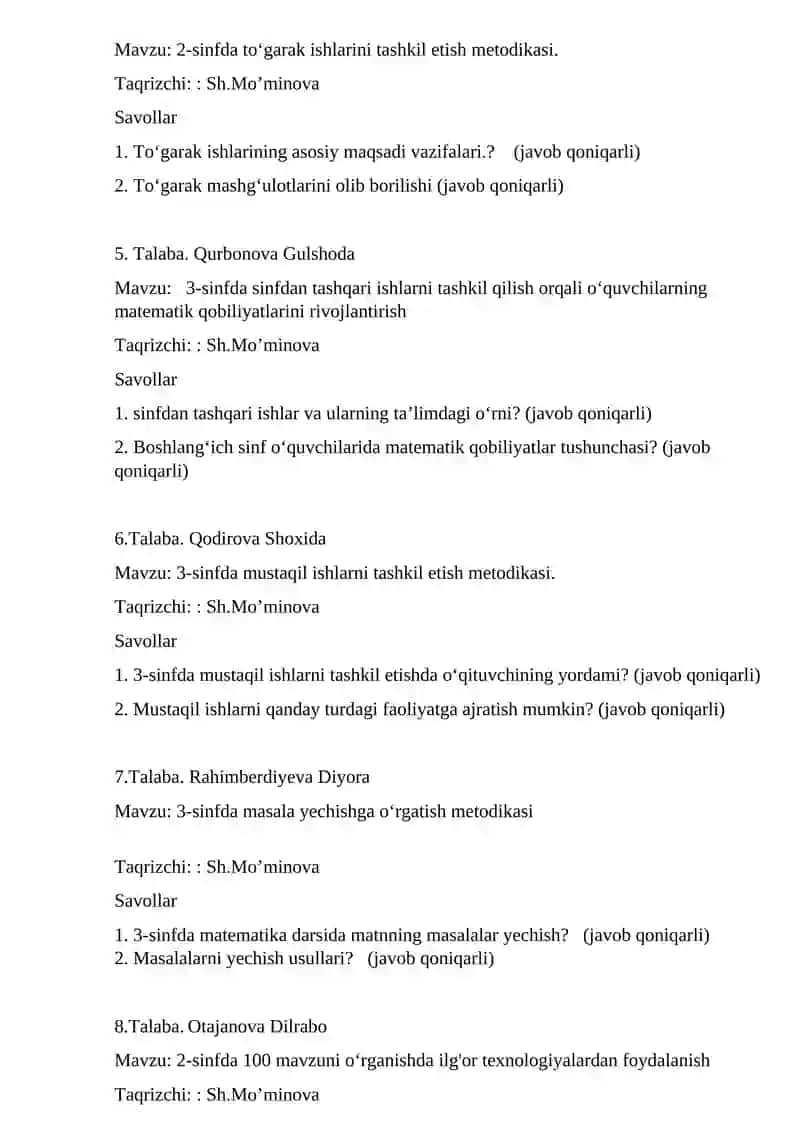 Matematika o’qitish metodikasi 3