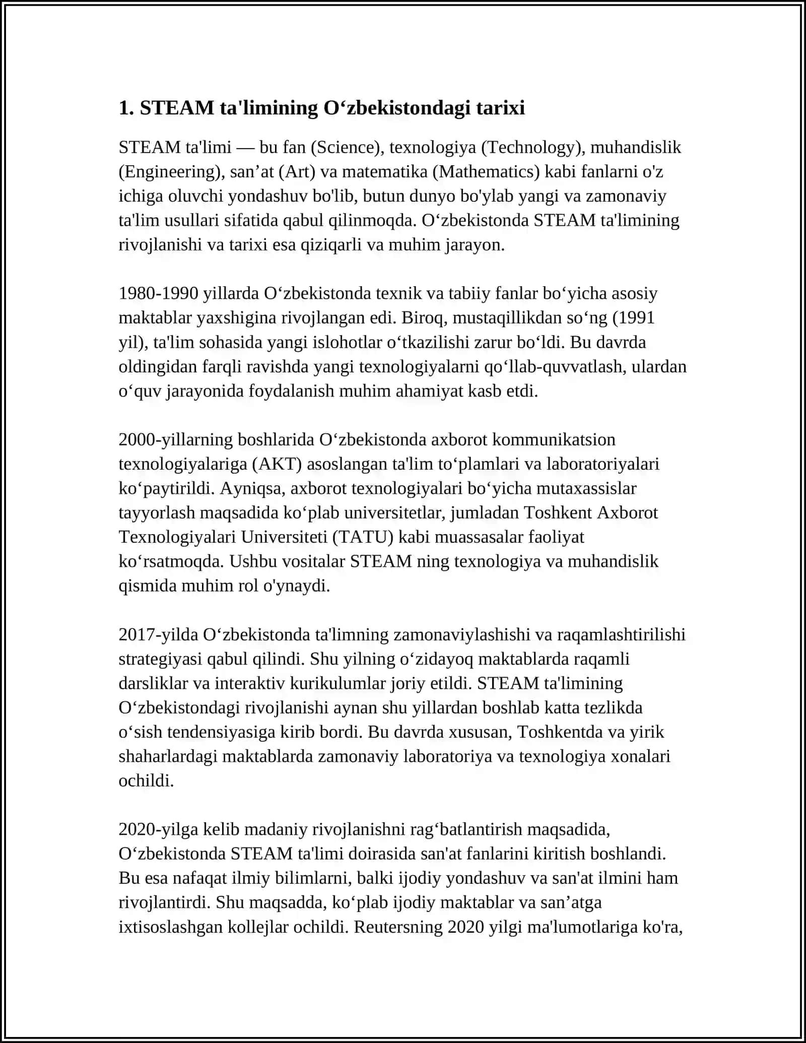 O‘ZBEKISTONDA STEAM TA‘LIMINING RIVOJLANISHI 3